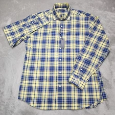 Turtleson Shirt Mens Large Blue Finch Plaid Sport Long Sleeve Button Up Casual