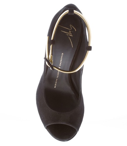 GIUSEPPE ZANOTTI damen schuhe Mistico black suede open toe ankle strap pump - Picture 7 of 7