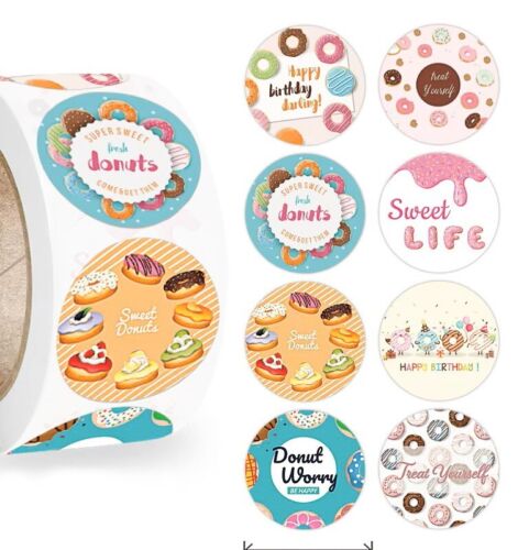 Cupcake Stickers Donut Cake Labels Food Cards Envelope Seals Tags DIY Crafts - Picture 5 of 5