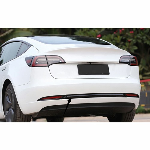 3X For Tesla Model 3 2017-2021 Gloss Black Car Rear Bumper Protector Lower Strip - Picture 2 of 6