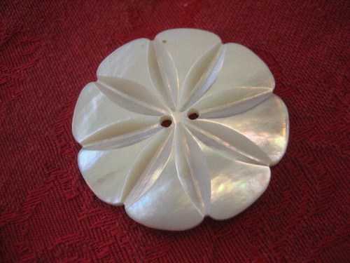 De colección Grande 1-1/2" Flor Tallada MOP Madre Perla Concha Botón - G31 - Imagen 3 de 5