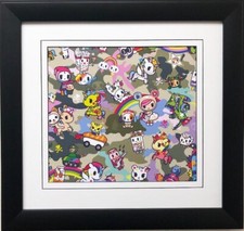 Tokidoki "Paint a Rainbow" FRAMED ART Simone Legno Japanese Inspired NEW