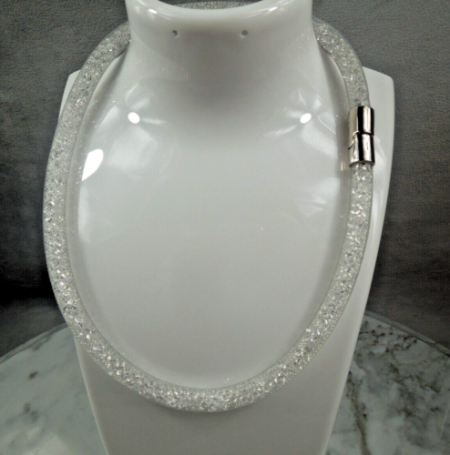 NIB Swarovski 5237754 White Crystal StarDust Silver Wrap Bracelet / Necklace