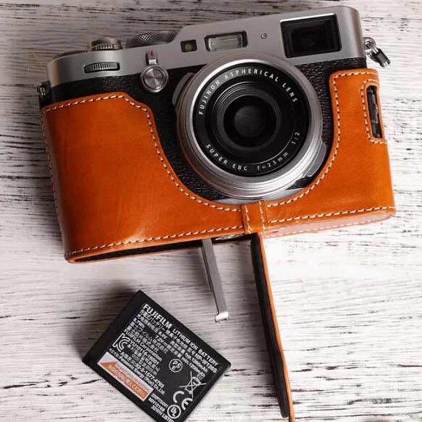 2024 ручной работы из натуральной натуральной кожи камеры половина чехол сумка для Fujifilm X100F - Изображение 3 из 4