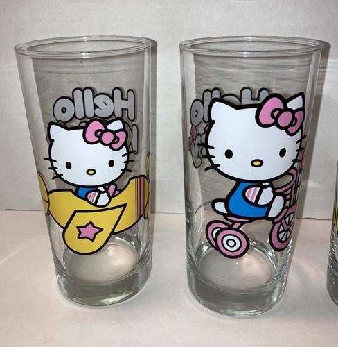 Juego de 4 vasos Hello Kitty Sanrio 2013 6 1/4" de anime coleccionable LOTE #1 - Imagen 2 de 10