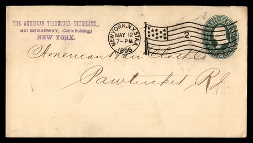 MayfairStamps US 1896 New York American Trimmings Syndicate New York to Pawtucke