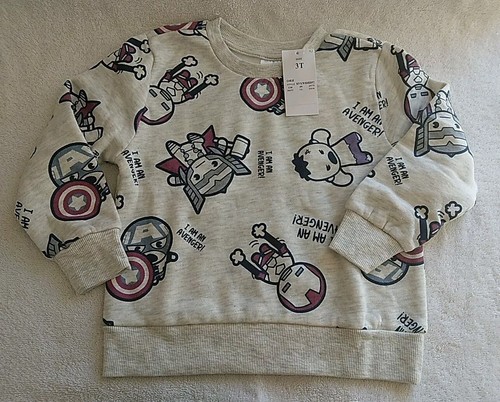 Marvel Sweatshirt Größe 3T Avenger Neu mit Etikett - Bild 1 von 2