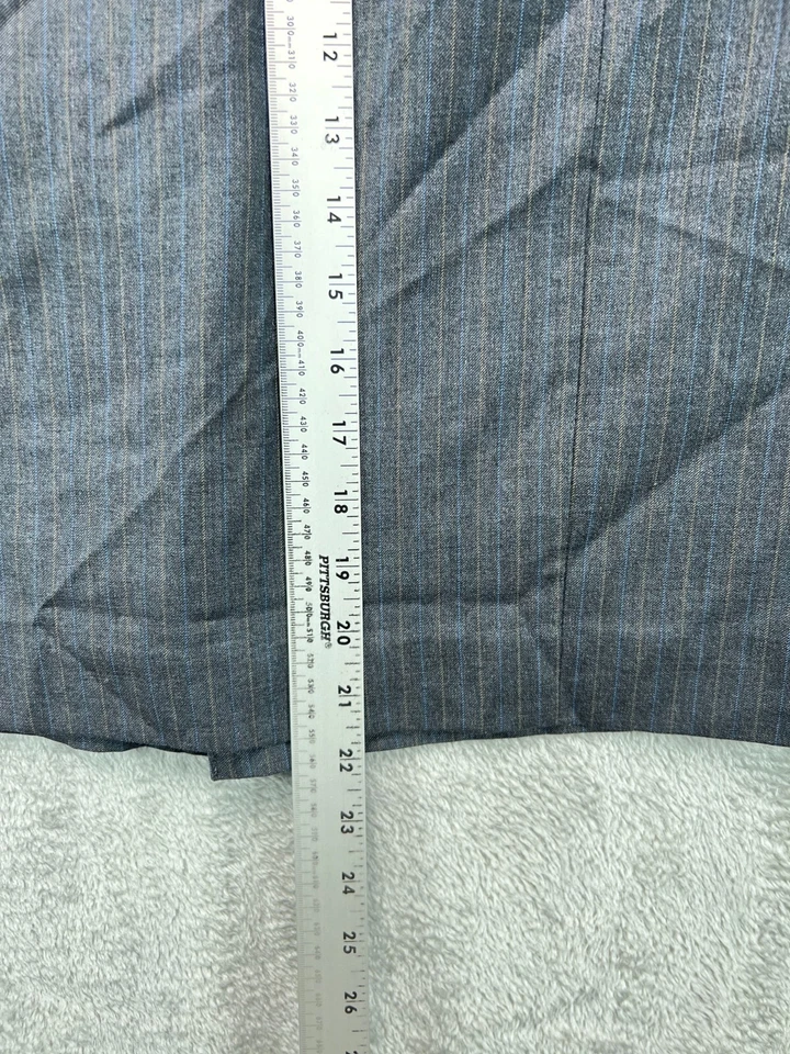 Merona Suit Skirt Womens 10 Gray Blue Pinstripe Wool Blend Lined Career Ladies - Image 3 of 4