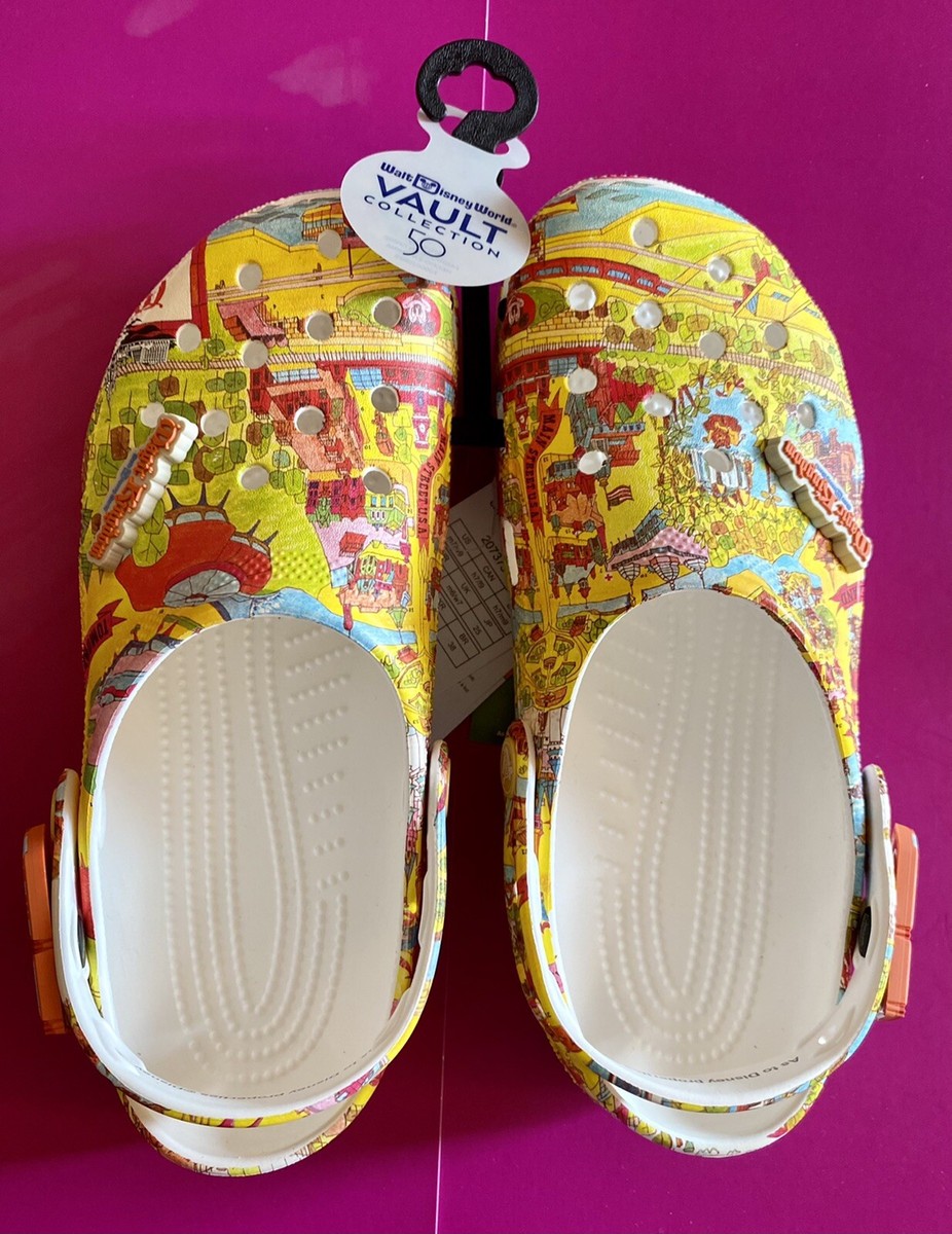Disney Crocs 50th Anniversary Magic Kingdom Map Adult M7 W9 New