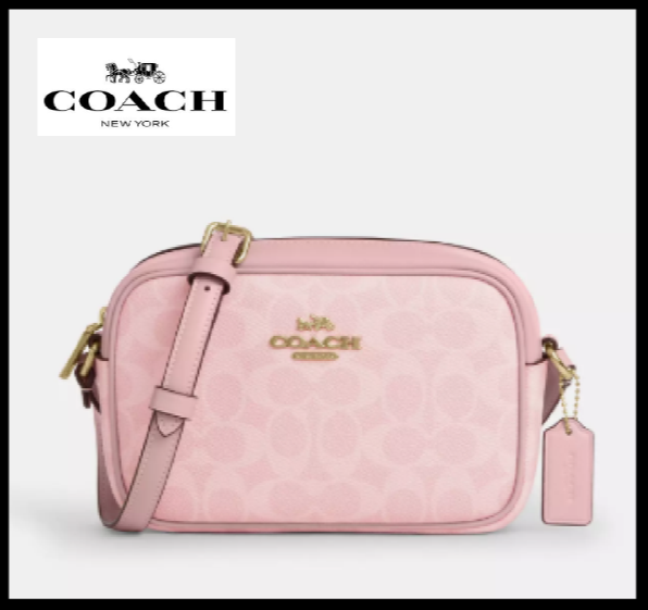 COACH CY752 Mini Jamie Camera Bag Signature Canvas Powder Pink