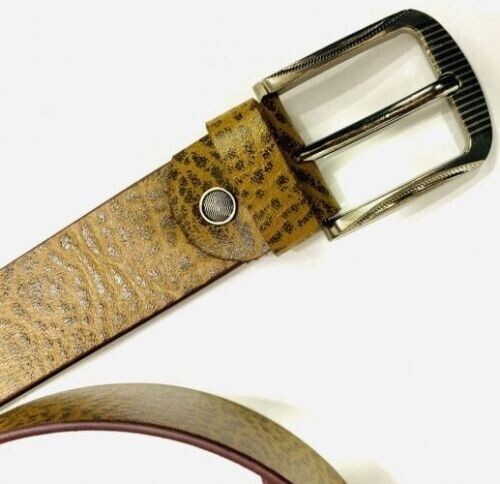 Men's Genuine Buffalo Leather Belt .5″ Men’s Dress and Casual Belt Printed Belt - Picture 2 of 8