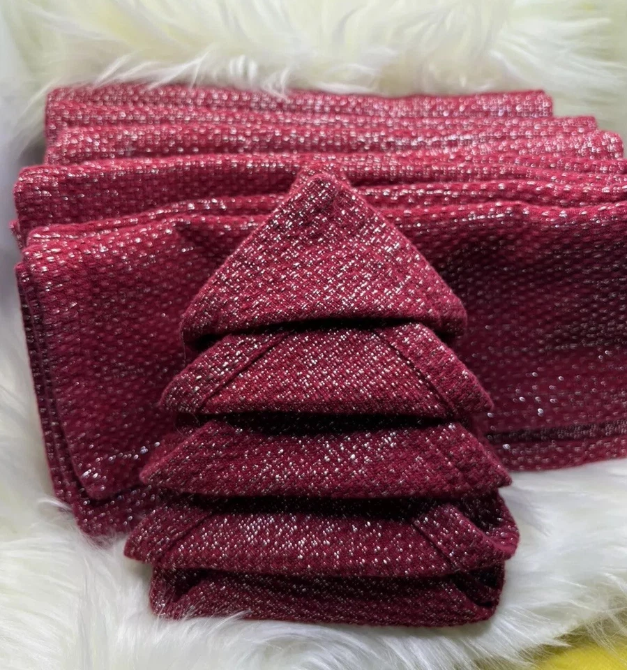 Target Threshold 18 x 18 Napkin, 8 Pack Red & Silver Threaded CHRISTMAS - Image 3 of 4