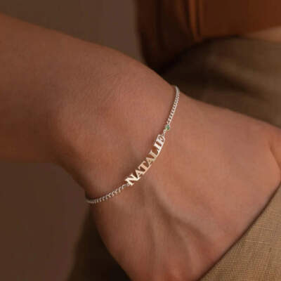 Personalised Birthstone Name Bracelet
