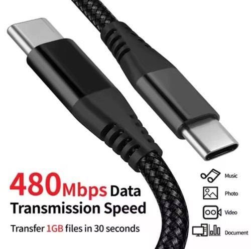 Cavo di ricarica USB tipo C resistente intrecciato caricatore telefono veloce cavo lungo 1 m 2 m - Foto 21 di 25
