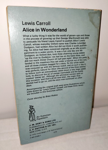Alice in Wonderland by Lewis Carroll Everyman's Library 1976 Paperback - Picture 5 of 14