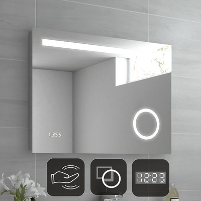 LED Spiegel Badspiegel Beleuchtung Sensor-Schalter Badezimmerspiegel 80 x 60 cm