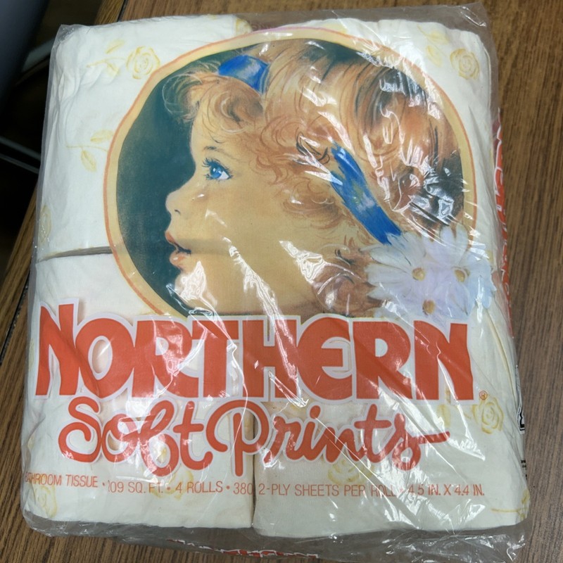 VTG 1986 Quilted Northern Prints Toilet Paper 4 Roll Pack