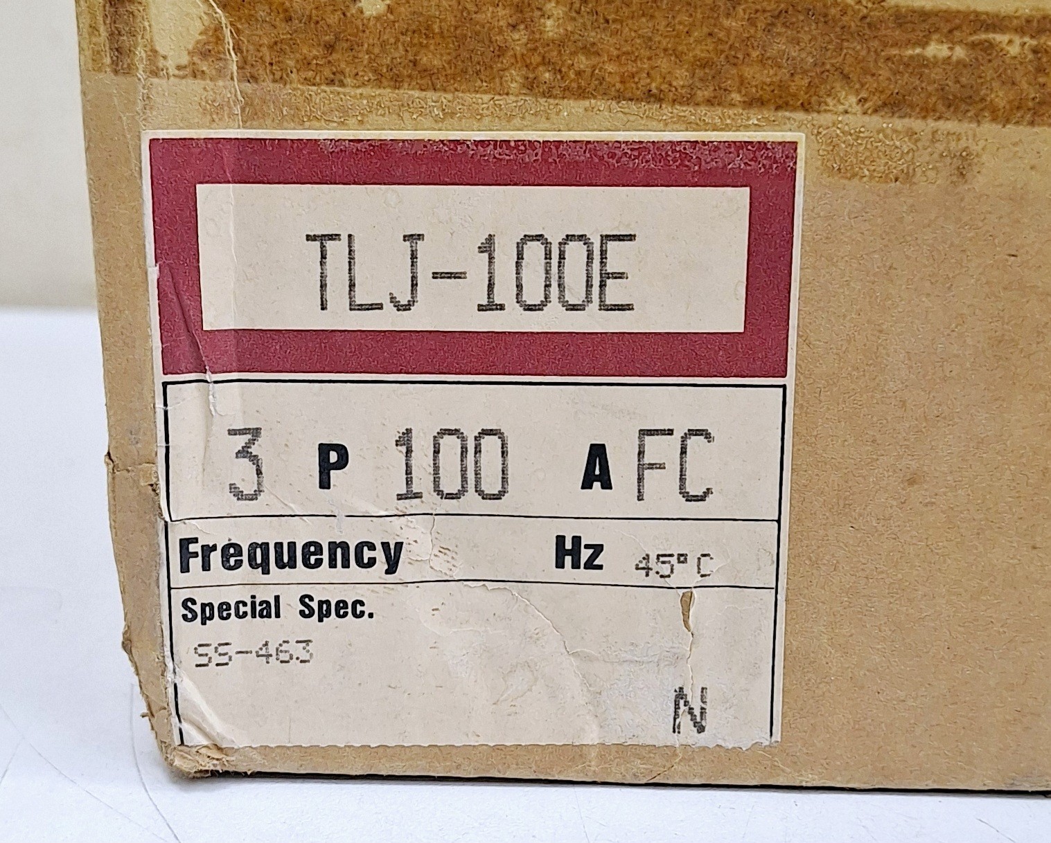 Terasaki TLJ-100E Circuit Breaker 3P 80-100A at 45 Deg C