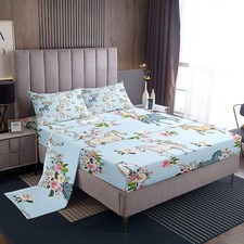 Horse Sheet Set Queen Size, Farmhouse Western Cowboy Cowgirl Bed Sheets for Kids