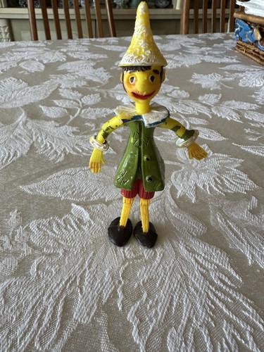 Vintage Mini Kunststoff Spielzeug Puppe Figur Pinocchio Buratino 4 Zoll