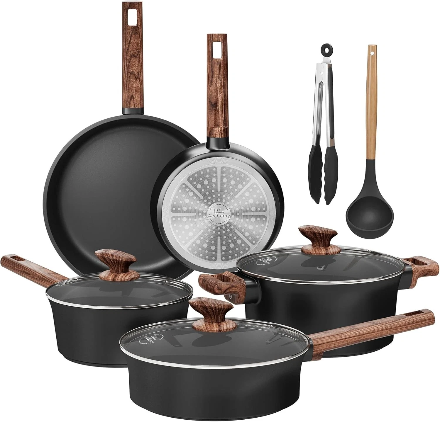 10 Pieces Induction Ceramic Cookware Set Non Toxic Pots and Pans Set Nonstick