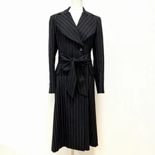Used Vivienne Westwood Coat Chesterfield Coat Stripe Women Size 00 Black Color