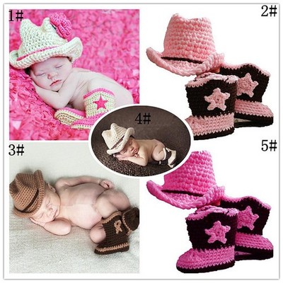 Mädchen und Jungen Cowboy gehäkelt gestrickt Kostüm Foto Fotografie