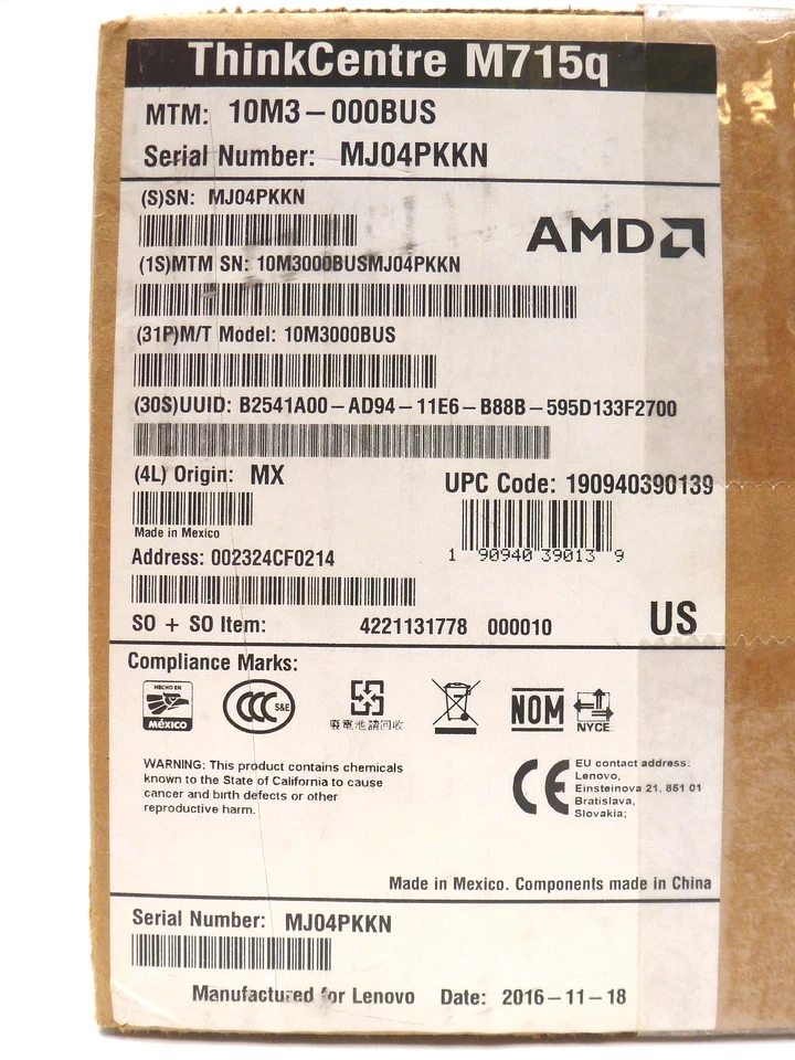 Lenovo ThinkCentre M715q (10M3000BUS) APU A10-9700E (3.00 GHz) 4GB DDR3 500GB HD - Image 2 of 4