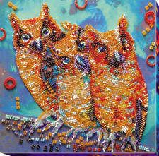 Midi Bead Embroidery Kit on Natural Artist Canvas DIY stitch supplies needlework