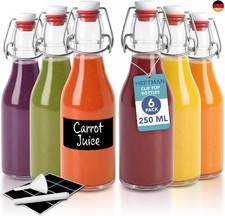 Clip-Top Einmachflaschen ? 6 Packung mit 250 ml transparenten Glasflaschen mit