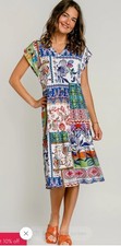Johnny Was The Janie Favorite Tiered Dress Patchwork Armeria Scarf Size Small S