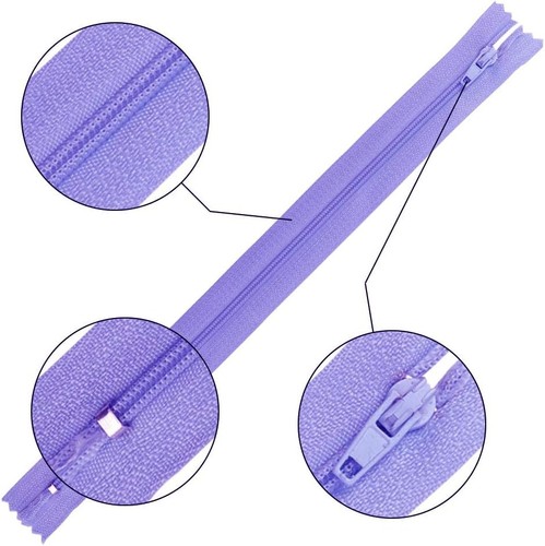 Versatile 120 Mixed Nylon Zippers in 20 Colors - Perfect for Crafts & Apparel - Picture 5 of 9