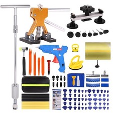 117 PCS Dent Removal Kit, Paintless Dent Repair Kit with Golden Lifter, Bridge