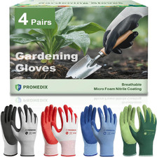 4 Pairs Gardening Gloves for Women Men, Breathable Nitrile Coated for Yard Wor