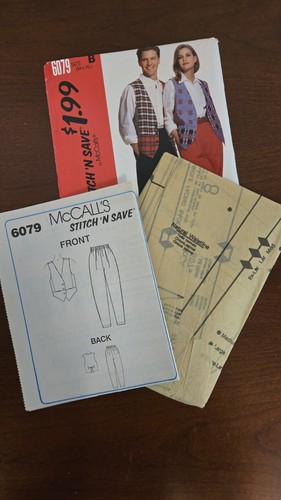 McCall's Stitch 'n Save Muster M 6079 Koordinaten Weste Gr. S M L ungeschnitten  - Bild 4 von 4