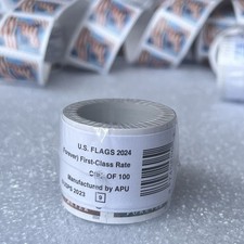 1 ROLLS OF 100 U S P S-POSTAGE FREE SHIPPING  -100 PCS-NEW SEALED 