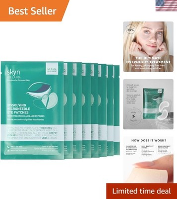 Dissolving Microneedle Under Eye Patches with 39% Hyaluronic Acid and Peptide...