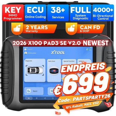 XTOOL X100PAD3 SE 2.0 Auslesegerät KFZ OBD2 Diagnosegerät Scanner ALLE System DE