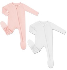 HAPIU Rayon from Bamboo Baby Footed Pajamas, 2 Way Zipper YKK, Footie for Baby