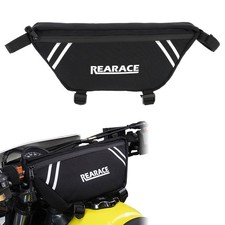 Bolsa de almacenamiento frontal impermeable negra apta para motocicletas universales con manillar