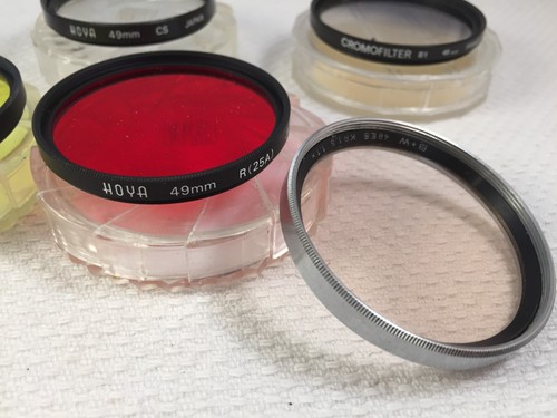 7 49mm Filters, 4 Hoya, red, yellow, CS, PL, Cromofilter B1, B&W KR1.5, UV Haze - 第 3/6 張圖片