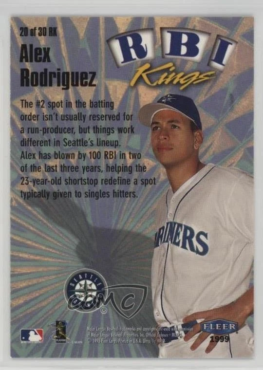 1999 Fleer Ultra RBI Kings Alex Rodriguez #20RK - Image 2 of 2