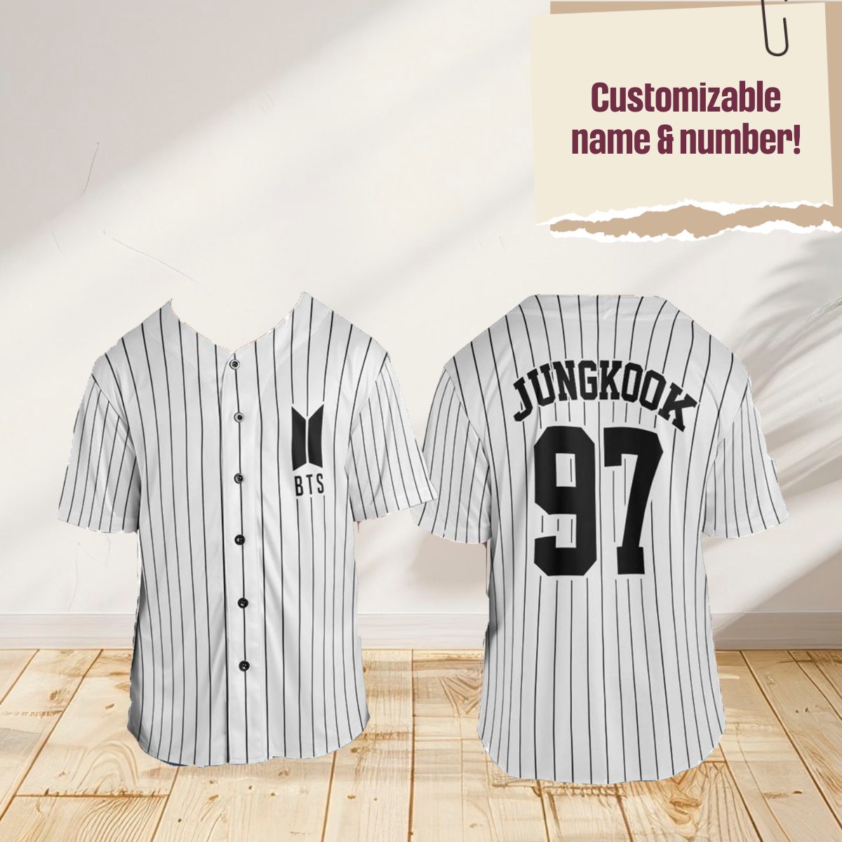 BTS ARIRANG Baseball Jersey White Shirt Army Kpop Concert Outfit