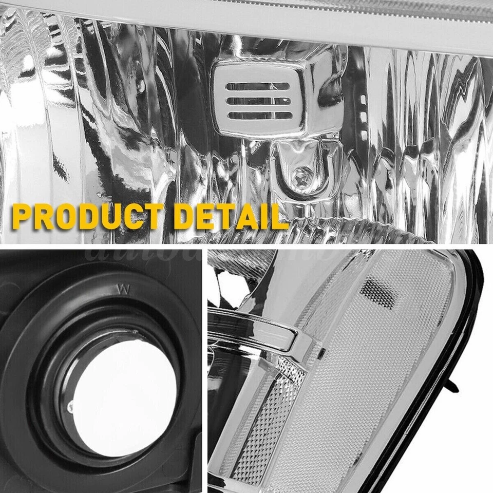 For 2007 2008 2009-2013 GMC Sierra 1500 2500HD 3500HD Headlights Chrome Headlamp Foto 4 de 4