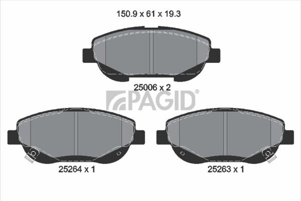 Pagid Bremsbelagsatz Scheibenbremse T2039N FüR Toyota Verso Avensis VAN WWT271_-image