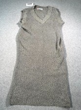 Free People FP Beach Sweater Dress Womens Medium Gray Chunky Knit Sleeveless