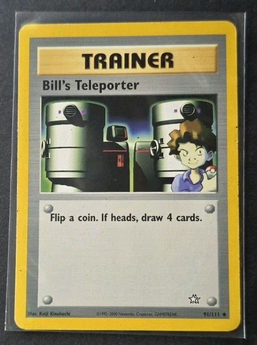 Bill’s Teleporter 91/111 Pokemon Neo Genesis Unlimited Vintage LP