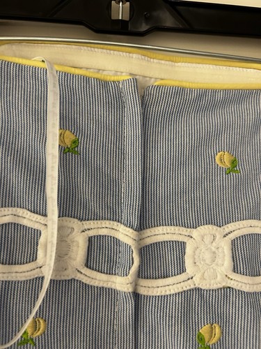 LILLY PULITZER EMBROIDERED LEMON STRAPLESS DRESS Size 10 Striped Blue Large - Picture 7 of 9
