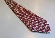 Brooks Basics Silk Necktie Red Elephant Circus Print 3.75" x 58.5" Made in USA