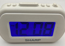 Sharp Battery Alarm Clock with Soft-Touch Case and Blue Backlight tested